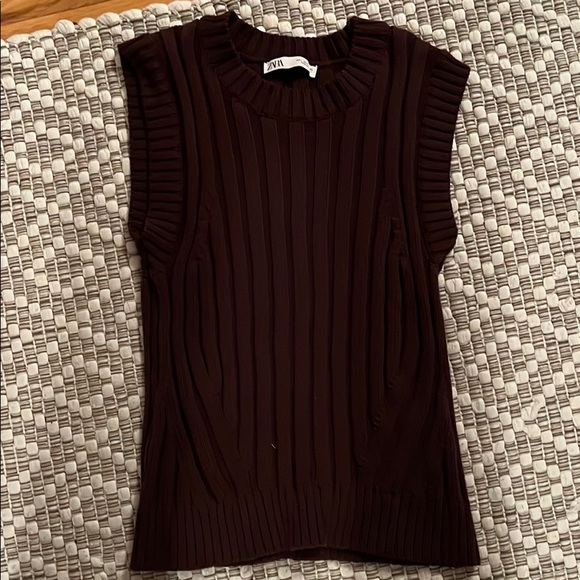 Zara Sweaters - Zara Brown Sweater Vest